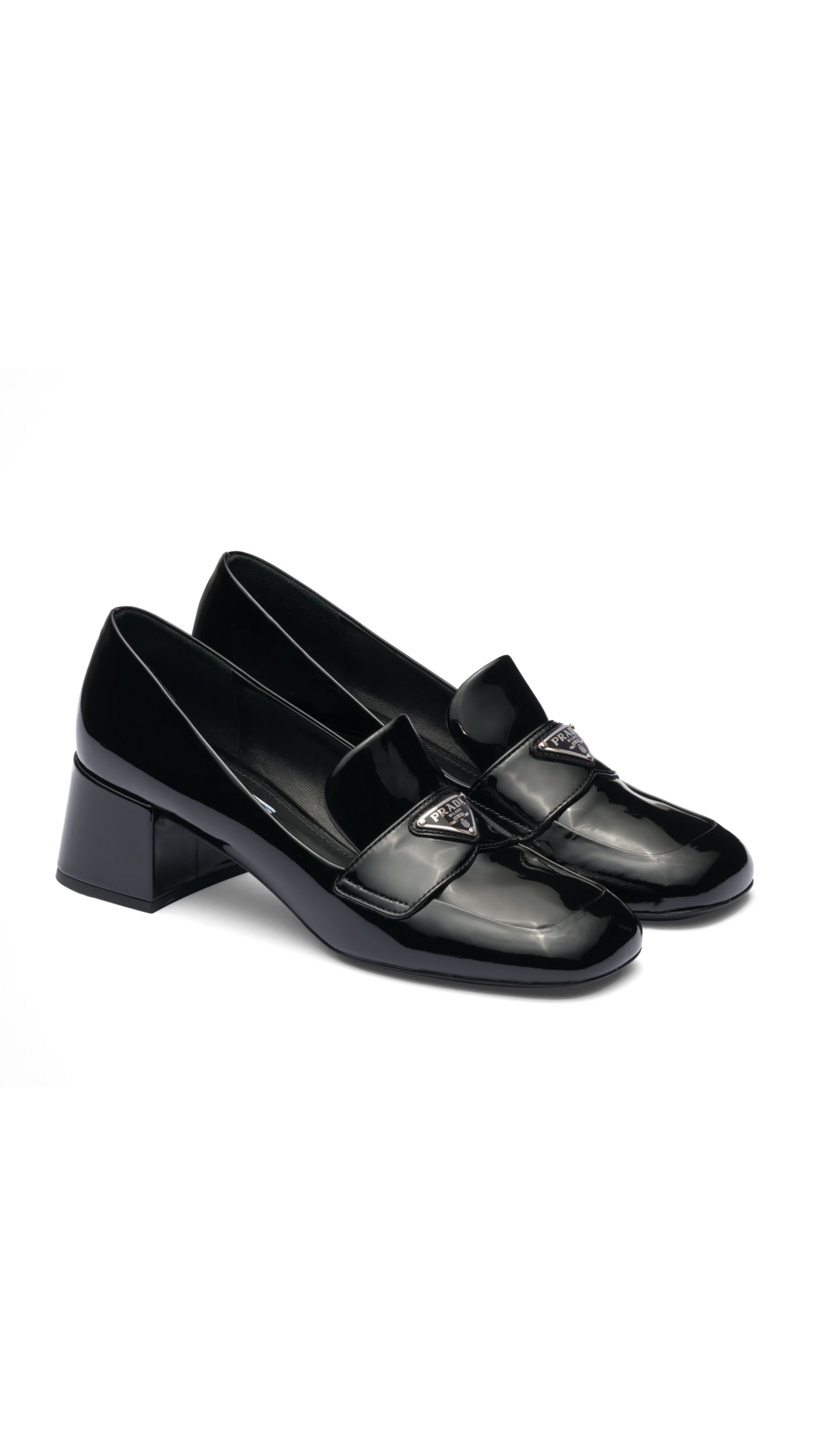 Patent leather Heeled Loafers - Black