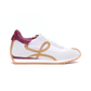Flow Runner Sneakers in Nylon and Calfskin - White/Cherry/Beige