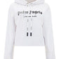 Rhinestone Sprayed Logo Hoodie - White