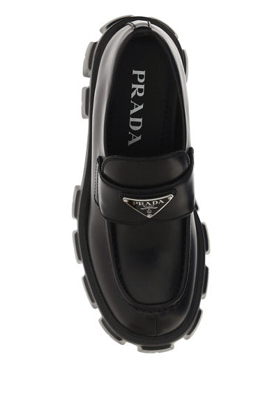 Monolith Brushed Leather Loafers - Black