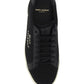 Court Classic SL/06 Embroidered Sneakers In Canvas And Smooth Leather - Black