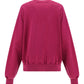 Brushstroke Logo Print Crewneck Sweatshirt - Fuchsia