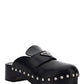 Studded Leather Clogs - Black