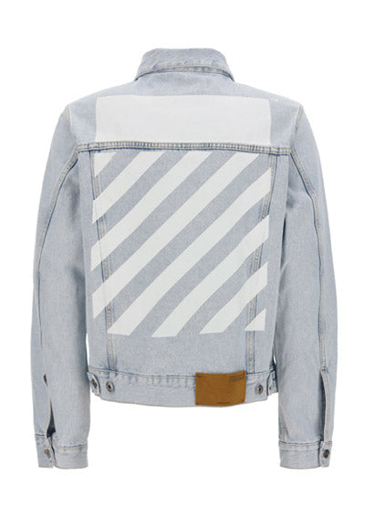 Diagonal Tab Slim Denim Jacket