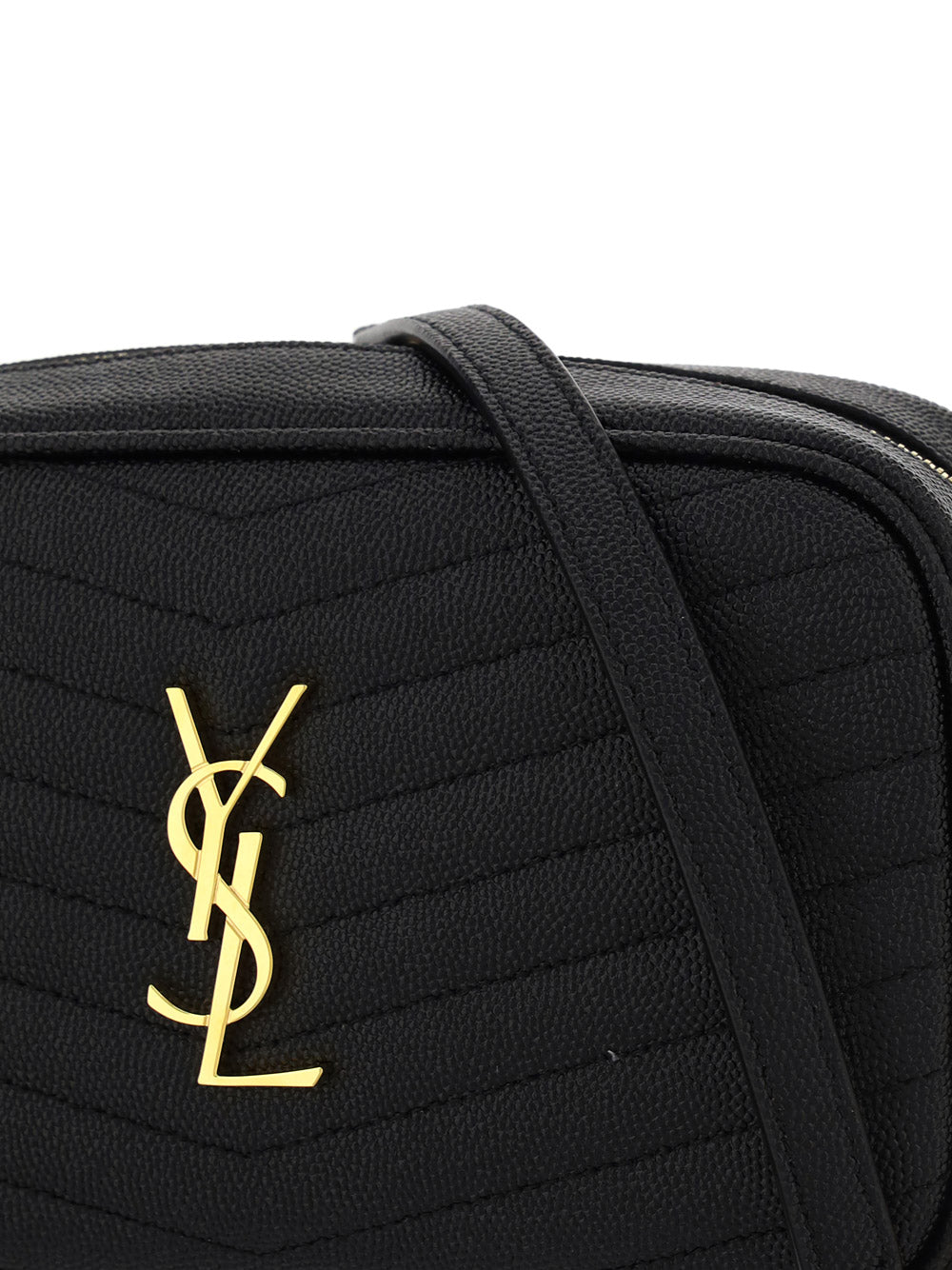 Lou Mini Bag In Quilted Grain De Poudre Embossed Leather - Black