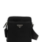 Re-Nylon and Saffiano Leather Shoulder Bag - Black