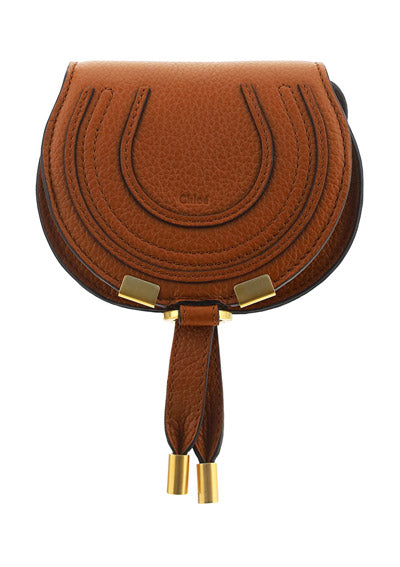 Marcie Nano Saddle Bag in Grained Calfskin - Tan