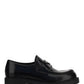 Brushed Leather Loafers - Black