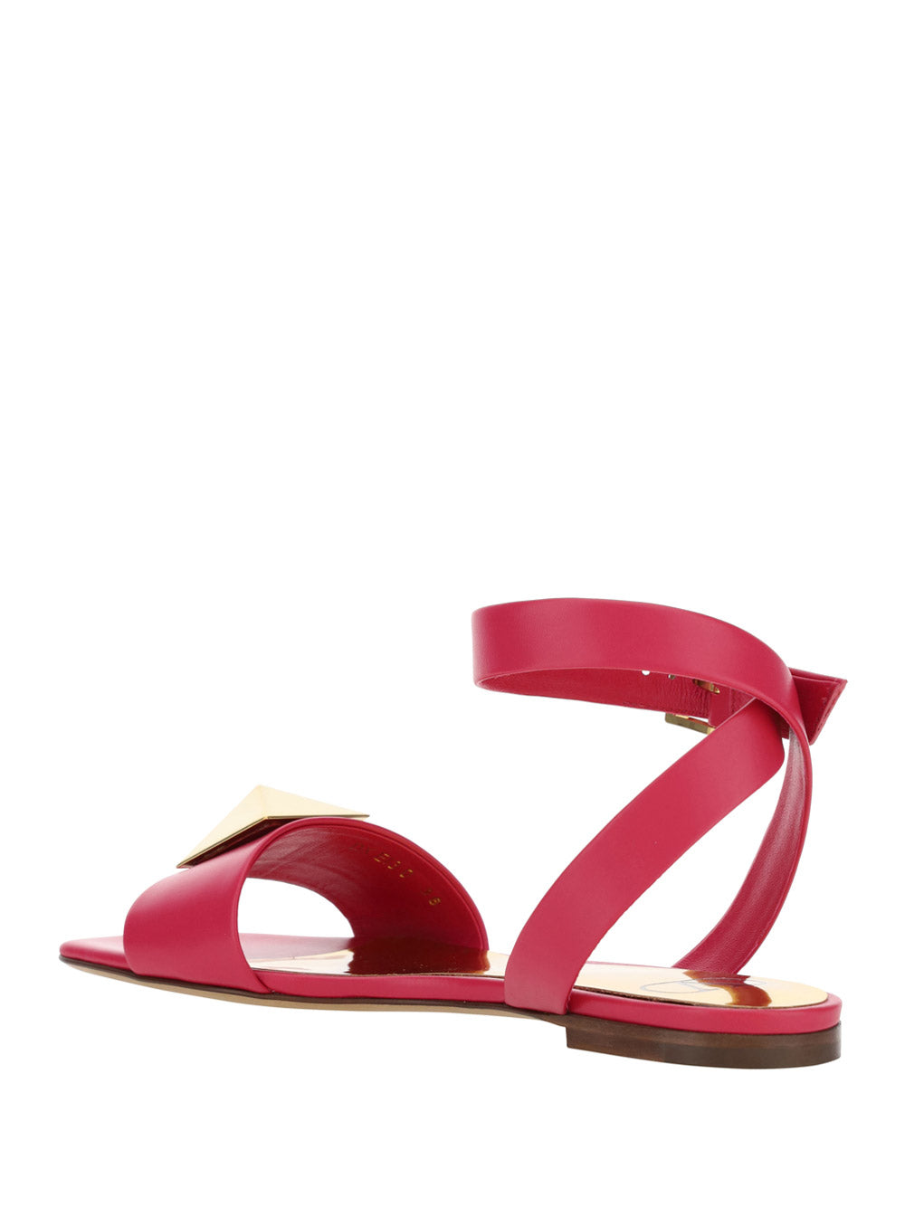 One Stud Flat Sandal in Calfskin With Maxi Stud Embellishment - Blossom