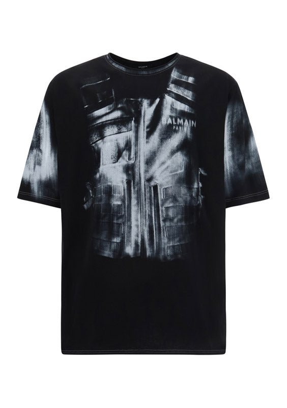 Cotton T-Shirt with Body Armour Print