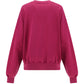 Brushstroke Logo Print Crewneck Sweatshirt - Fuchsia