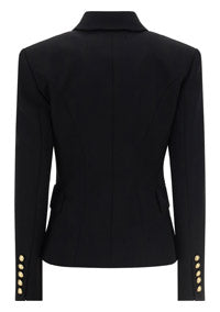 Grain de Poudre Double-Breasted Jacket - Black