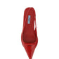 Brushed Leather Slingback Ballerinas - Red
