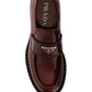 Chocolate Brushed Leather Loafers - Porpora Fume