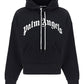 Curved Logo Hoodie - Black White