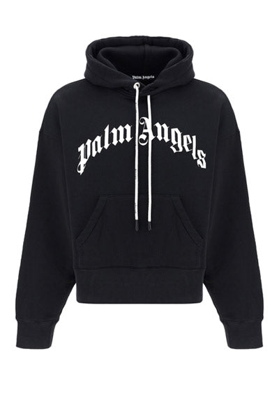 Curved Logo Hoodie - Black White