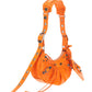 Le Cagole XS Shoulder Bag Crocodile Embossed - Orange