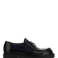 Brushed Leather Loafers - Black