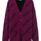 Allover Logo Cardigan - Purple