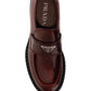 Chocolate Brushed Leather Loafers - Porpora Fume