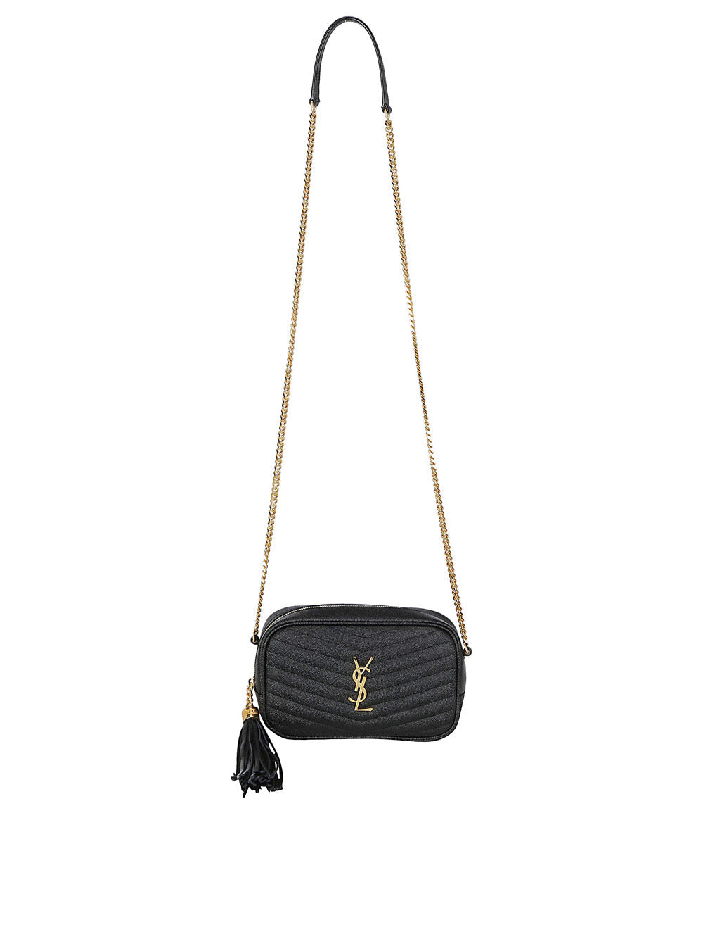 Lou Mini Bag In Quilted Grain De Poudre Embossed Leather - Black