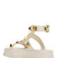 Roman Stud Calfskin Flatform Sandal 40MM - Ivory