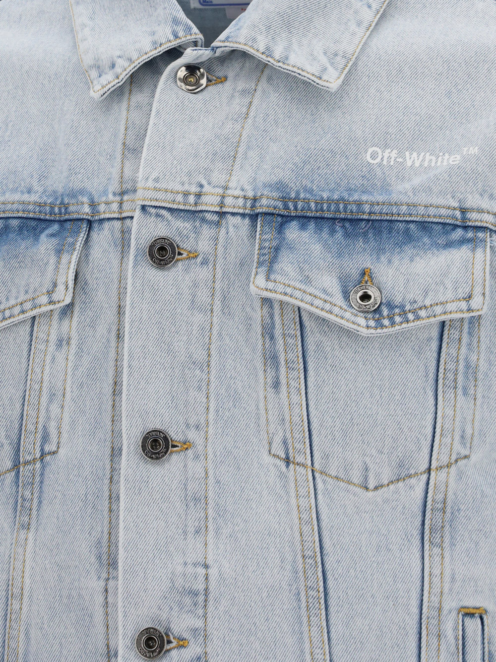 Diagonal Tab Slim Denim Jacket