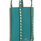 Rockstud Leather Bucket Bag - Turquoise
