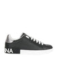 Calfskin Nappa Portofino Sneakers  - Black -
