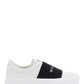 Sneakers In Leather With Givenchy Webbing - Black / White