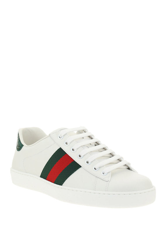 Ace Leather Sneakers - White / Green