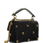 Large Roman Stud the Shoulder Bag in Nappa With Chain - Black
