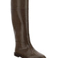 FF Karligraphy Motif Boots In Crocodile-Embossed Leather - Brown