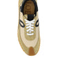 Flow Runner Sneakers in Nylon and Suede - Gold/Black