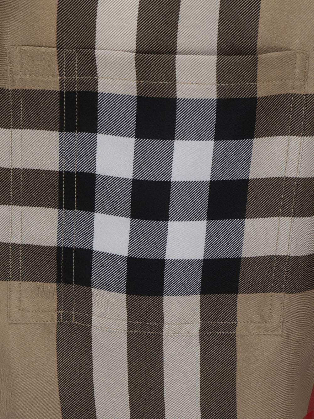 Short-sleeve Check Silk Shirt