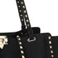 Medium Grainy Calfskin Rockstud Bag - Black