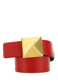 Reversible One Stud Belt In Calfskin 40MM - Black / Red