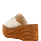 Woody Wedge Mule In Canvas - Ivory
