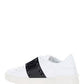 Rockstud Untitled Sneakers in Calfskin Leather with Tonal Stude - White/Black