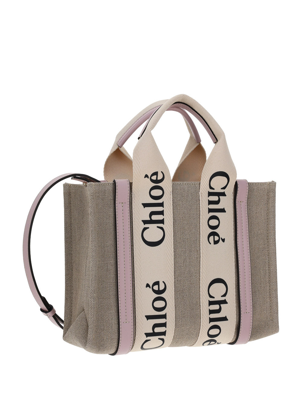 Small Woody Tote Bag - Beige / Pink