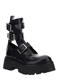 Rave Buckle Boot - Black / Silver
