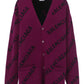 Allover Logo Cardigan - Purple