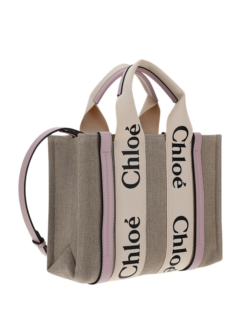 Small Woody Tote Bag - Beige / Pink