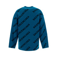 Allover Logo Knit Sweater - Petrol Blue