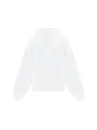 Puff Logo Hoodie in Structured Terry  - White