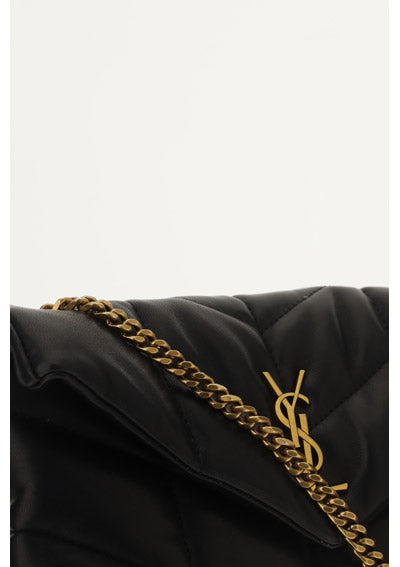 Puffer Toy Bag In Quilted Lambskin - Black