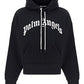 Curved Logo Hoodie - Black White