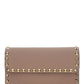 Rockstud Grainy Calfskin Chain Pouch - Poudre