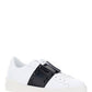 Rockstud Untitled Sneakers in Calfskin Leather with Tonal Stude - White/Black