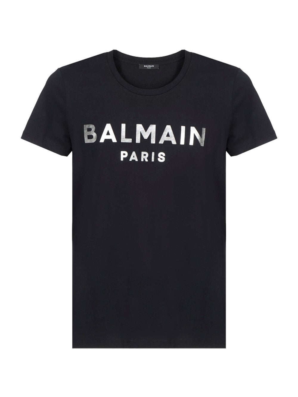 Cotton T-shirt With Paris Logo Print - Black / Silver